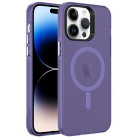 Smcase Apple iPhone 14 Flex Tuşlu Magsafeli C-Pro Arkası Buzlu Transparan Cep Telefonu Kılıfı