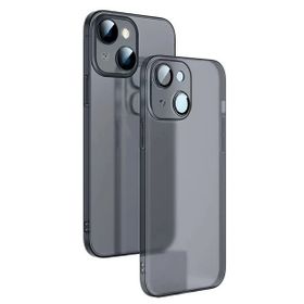 Smcase Apple iPhone 14 Mat PP Alp Kamera Korumalı Silikon Cep Telefonu Kılıfı