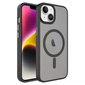 Smcase Apple iPhone 14 Plus Mat Arka Yüzeyli Wireless Şarj Özellikli Flet Cep Telefonu Kılıfı