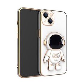 Smcase Apple iPhone 14 Plus Standlı Kamera Korumalı Astronot Silikon Cep Telefonu Kılıfı
