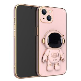 Smcase Apple iPhone 14 Plus Standlı Kamera Korumalı Astronot Silikon Cep Telefonu Kılıfı