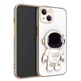 Smcase Apple iPhone 14 Plus Standlı Kamera Korumalı Astronot Silikon Cep Telefonu Kılıfı