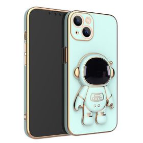 Smcase Apple iPhone 14 Plus Standlı Kamera Korumalı Astronot Silikon Cep Telefonu Kılıfı