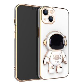 Smcase Apple iPhone 14 Plus Standlı Kamera Korumalı Astronot Silikon Cep Telefonu Kılıfı