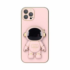 Smcase Apple iPhone 14 Pro Max Standlı Kamera Korumalı Astronot Silikon Cep Telefonu Kılıfı