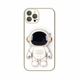 Smcase Apple iPhone 14 Pro Max Standlı Kamera Korumalı Astronot Silikon Cep Telefonu Kılıfı