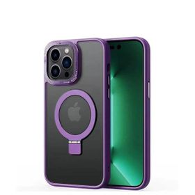 Smcase Apple iPhone 14 Pro Max Standlı Kamera Korumalı Magsafe Şarj Özellikli Ting Sert PC Cep Telefonu Kılıfı