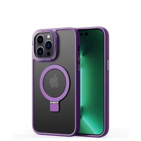 Smcase Apple iPhone 14 Pro Standlı Kamera Korumalı Magsafe Şarj Özellikli Ting Sert PC Cep Telefonu Kılıfı