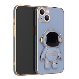 Smcase Apple iPhone 14 Standlı Kamera Korumalı Astronot Silikon Cep Telefonu Kılıfı
