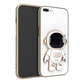 Smcase Apple iPhone 7 Plus Standlı Kamera Korumalı Astronot Silikon Cep Telefonu Kılıfı