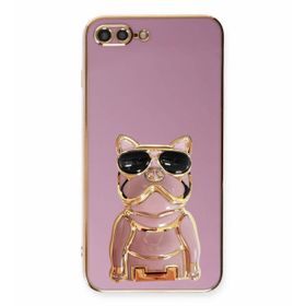 Smcase Apple iphone 7 Plus Standlı Kamera Korumalı Bulldog Silikon Cep Telefonu Kılıfı