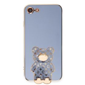 Smcase Apple iPhone 7 Standlı Kamera Korumalı Cute Bear Silikon Cep Telefonu Kılıfı