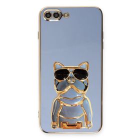 Smcase Apple iphone 8 Plus Standlı Kamera Korumalı Bulldog Silikon Cep Telefonu Kılıfı