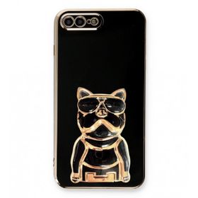 Smcase Apple iphone 8 Plus Standlı Kamera Korumalı Bulldog Silikon Cep Telefonu Kılıfı