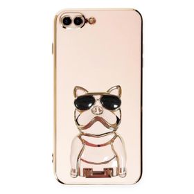 Smcase Apple iphone 8 Plus Standlı Kamera Korumalı Bulldog Silikon Cep Telefonu Kılıfı
