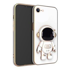 Smcase Apple iPhone 8 Standlı Kamera Korumalı Astronot Silikon Cep Telefonu Kılıfı