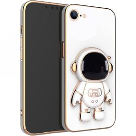 Smcase Apple iPhone 8 Standlı Kamera Korumalı Astronot Silikon Cep Telefonu Kılıfı