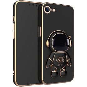 Smcase Apple iPhone SE 2020 Standlı Kamera Korumalı Astronot Silikon Cep Telefonu Kılıfı