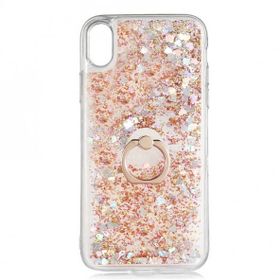 Smcase Apple İphone Xs Max Milce Sulu Yüzüklü Arka Kapak Pembe Silikon Cep Telefonu Kılıf