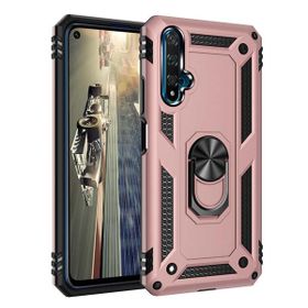 Smcase Honor 20 Vega Yüzüklü Tank Kapak Nano Ekran Koruyucu Kırmızı Cep Telefonu Kılıfı
