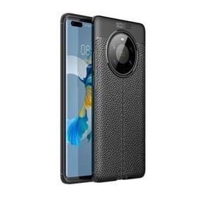 Smcase Huawei Mate 40 Pro Deri Dokulu Niss Silikon Tam Kapatan Ekran Koruyucu Kılıf