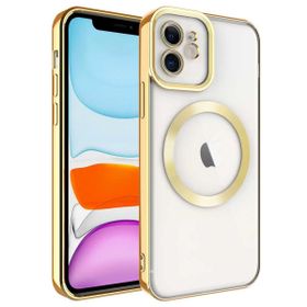 Smcase iPhone 11 Gümüş Kamera Korumalı Manyetik Wiriless Destekli Lazer Setro Silikon Wiriless Şarj Aleti Cep Telefonu Kılıfı