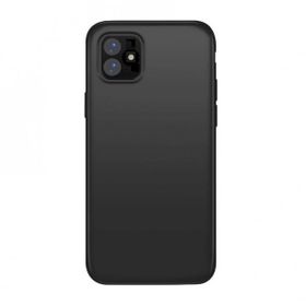 Smcase iPhone 11 Lüks Silikon Tam Kapatan Cam Siyah Cep Telefonu Kılıfı