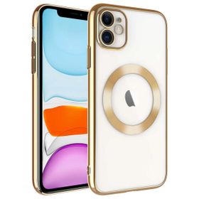 Smcase iPhone 11 Magsafe Wiriless Özellikli Tareks Rixos Sert Kapak Gümüş Cep Telefonu Kılıfı