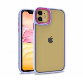 Smcase iPhone 11 Renkli Bumper Hybrid Flora Silikon Yeşil Cep Telefonu Kılıfı