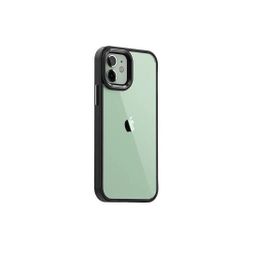 Smcase iPhone 11 Renkli Bumper Hybrid Krom Silikon Siyah Cep Telefonu Kılıfı