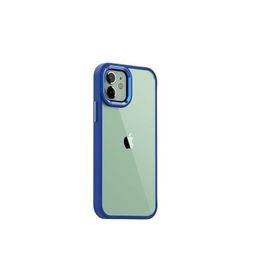 Smcase iPhone 11 Renkli Bumper Hybrid Krom Silikon Siyah Cep Telefonu Kılıfı