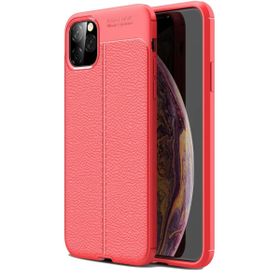 Smcase iPhone 12 Mini Deri Dokulu Silikon Kırmızı Cep Telefonu Kılıfı