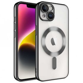 Smcase iPhone 13 Demre Kamera Korumalı Wiriless Özellikli Kapak Siyah Cep Telefonu Kılıfı