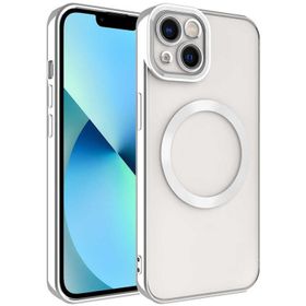 Smcase iPhone 13 Kamera Korumalı Manyetik Wiriless Destekli Lazer Setro Silikon Siyah Cep Telefonu Kılıfı