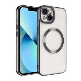 Smcase iPhone 13 Kamera Korumalı Manyetik Wiriless Destekli Lazer Setro Silikon Siyah Cep Telefonu Kılıfı