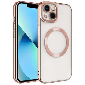 Smcase iPhone 13 Kamera Korumalı Manyetik Wiriless Destekli Lazer Setro Silikon Siyah Cep Telefonu Kılıfı