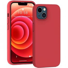 Smcase iPhone 13 Liquid Lansman Wiriless Destekli Silikon Kırmızı Cep Telefonu Kılıfı