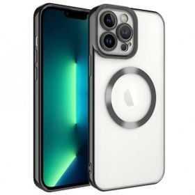 Smcase iPhone 13 Pro Gold Kamera Korumalı Manyetik Wiriless Destekli Lazer Setro Silikon Cep Telefonu Kılıfı