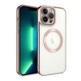 Smcase iPhone 13 Pro Mavi Kamera Korumalı Manyetik Wiriless Destekli Lazer Setro Silikon Cep Telefonu Kılıfı