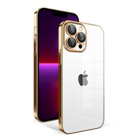Smcase iPhone 13 Pro Max Gold Garaj Kamera Korumalı Tareks Sert Kapak Cep Telefonu Kılıfı