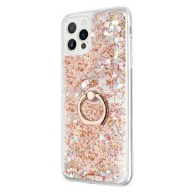 Smcase iPhone 13 Pro Sulu Yüzüklü Milce Silikon Gümüş Cep Telefonu Kılıfı