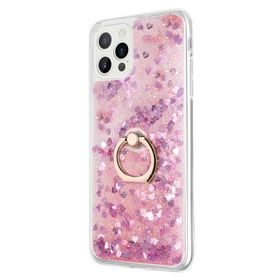 Smcase iPhone 13 Pro Sulu Yüzüklü Milce Silikon Gümüş Cep Telefonu Kılıfı
