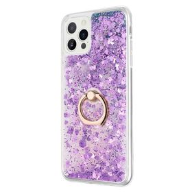 Smcase iPhone 13 Pro Sulu Yüzüklü Milce Silikon Gümüş Cep Telefonu Kılıfı