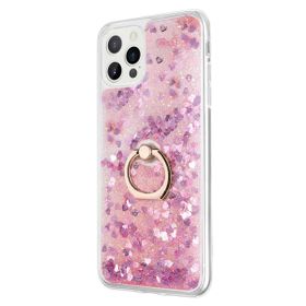 Smcase iPhone 13 Pro Sulu Yüzüklü Milce Silikon Gümüş Cep Telefonu Kılıfı