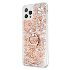 Smcase iPhone 13 Pro Sulu Yüzüklü Milce Silikon Gümüş Cep Telefonu Kılıfı