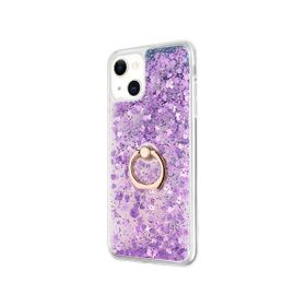 Smcase iPhone 13 Sulu Yüzüklü Milce Silikon Mor Cep Telefonu Kılıfı