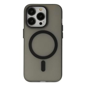 Smcase iPhone 14 Pro Max Magsafe Wiriless Özellikli Hibrit Armor Alphin Kapak Siyah Cep Telefonu Kılıfı