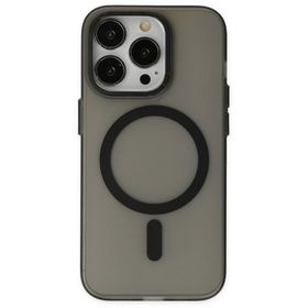 Smcase iPhone 14 Pro Max Magsafe Wiriless Özellikli Hibrit Armor Alphin Kapak Siyah Cep Telefonu Kılıfı