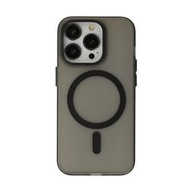 Smcase iPhone 14 Pro Max Magsafe Wiriless Özellikli Hibrit Armor Alphin Kapak Siyah Cep Telefonu Kılıfı