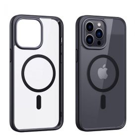 Smcase iPhone 14 Pro Max Manyetik Wiriless Destekli Krom Silikon Mavi Cep Telefonu Kılıfı